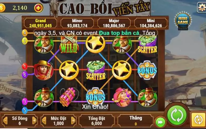 Cách chơi Nổ hũ western heist tại xuvang777 chi tiết